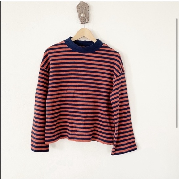 Madewell Tops - Madewell NWT Striped Mockneck Boxy Top
